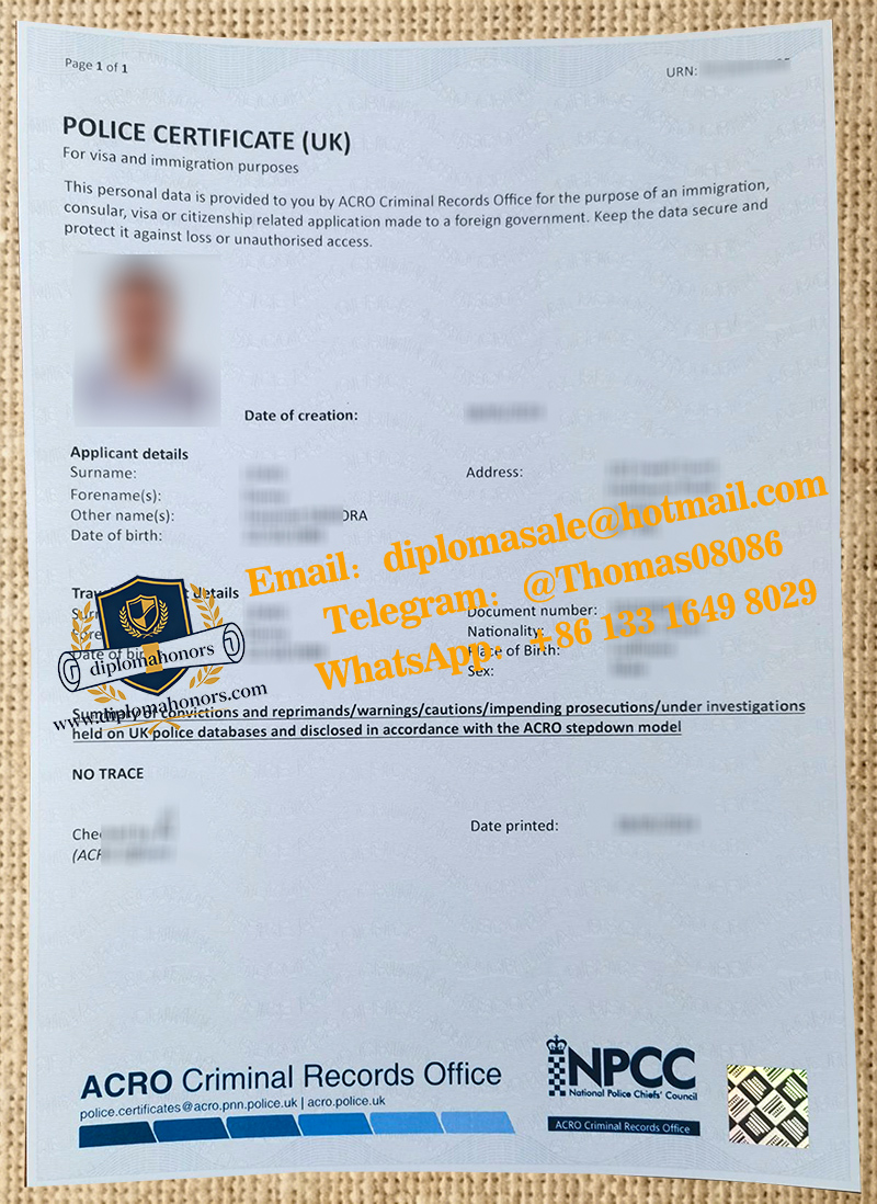 ACRO UK Police Certificate