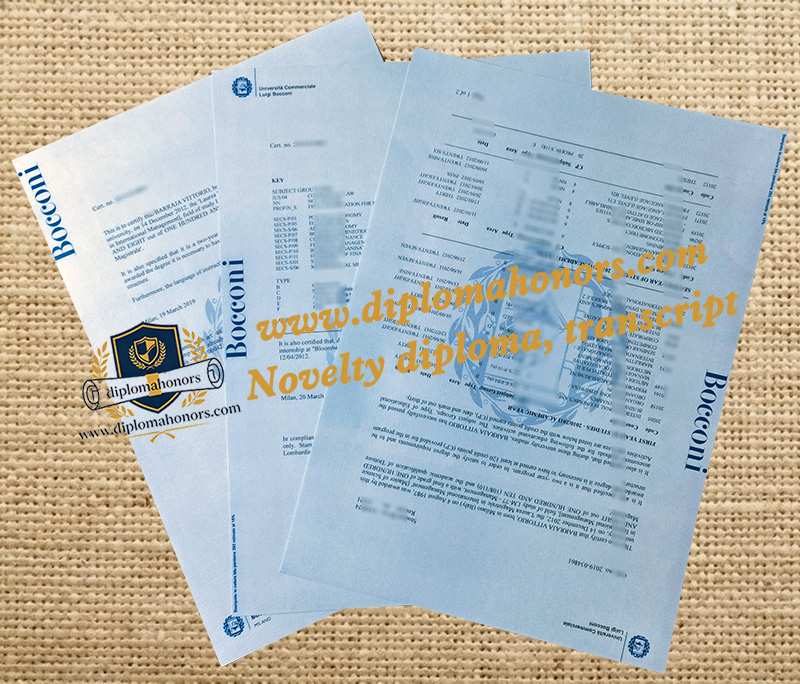 Bocconi University transcript