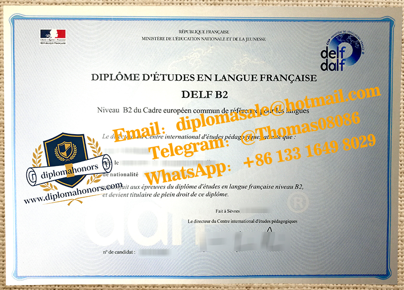 DELF B2 diploma