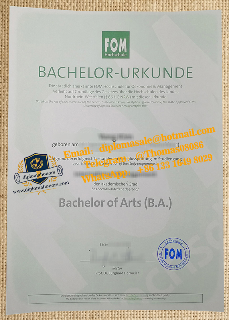 FOM Hochschule urkunde
