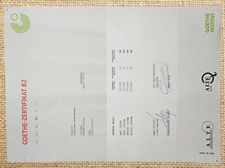 Goethe B2 certificate