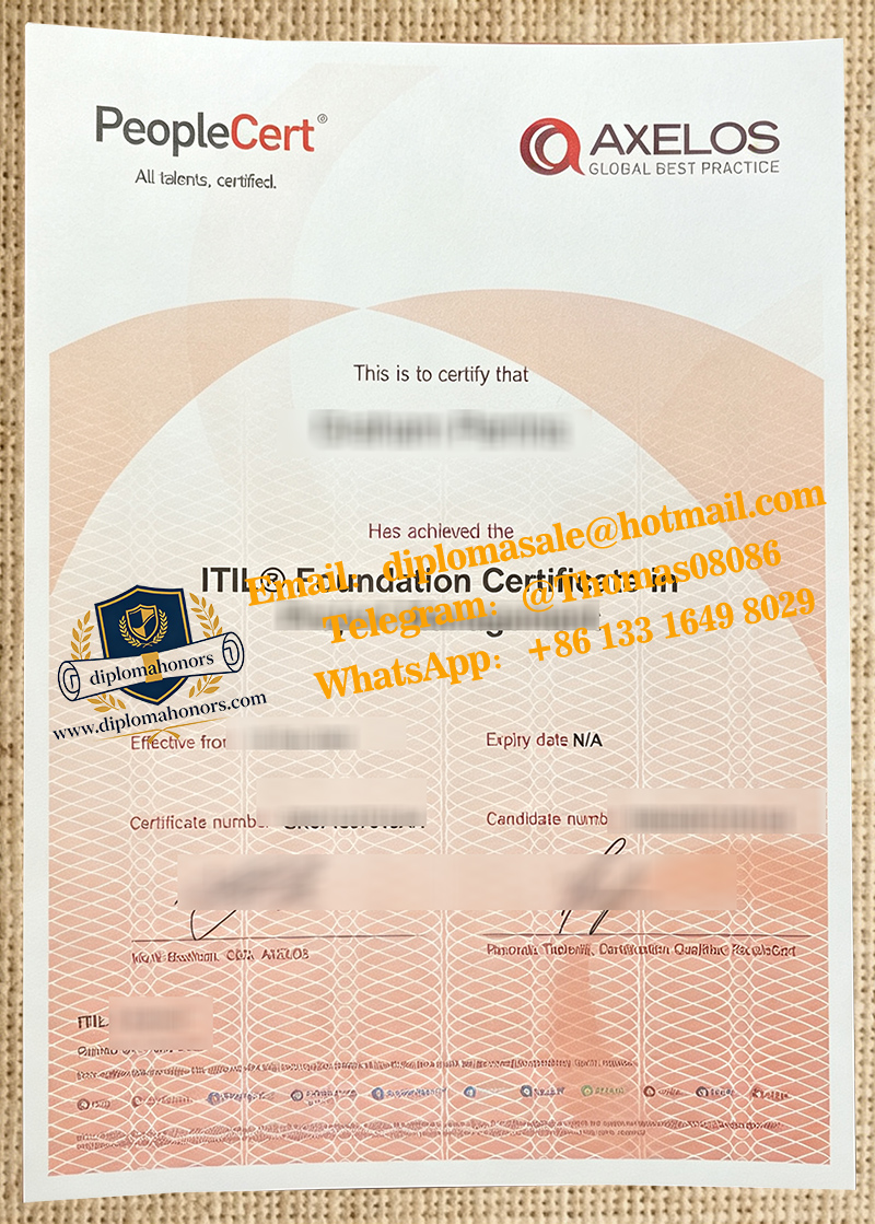 ITIL 4 Foundation Certificate