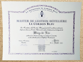 Le Cordon Bleu certificate