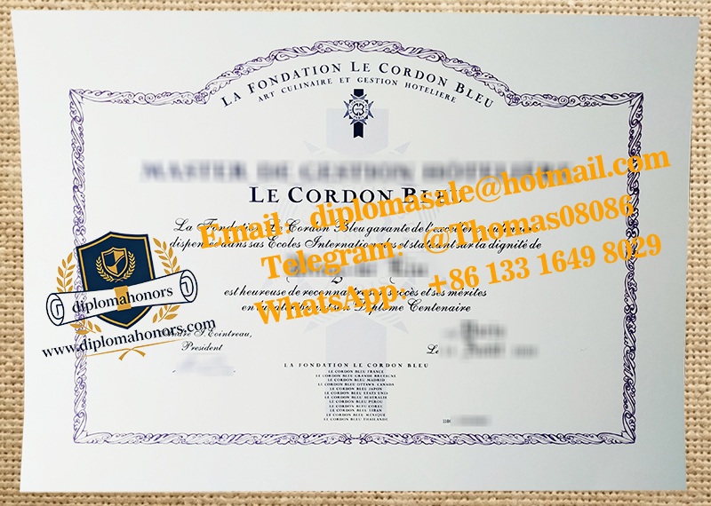 Le Cordon Bleu diploma