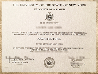 New York Architecture certificate