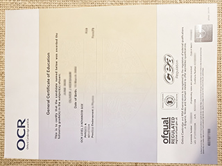 Cambridge OCR GCE certificate