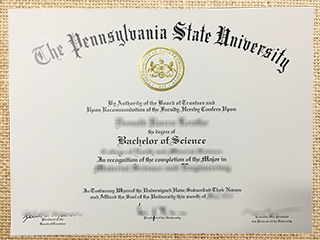 Pennsylvania State University diploma