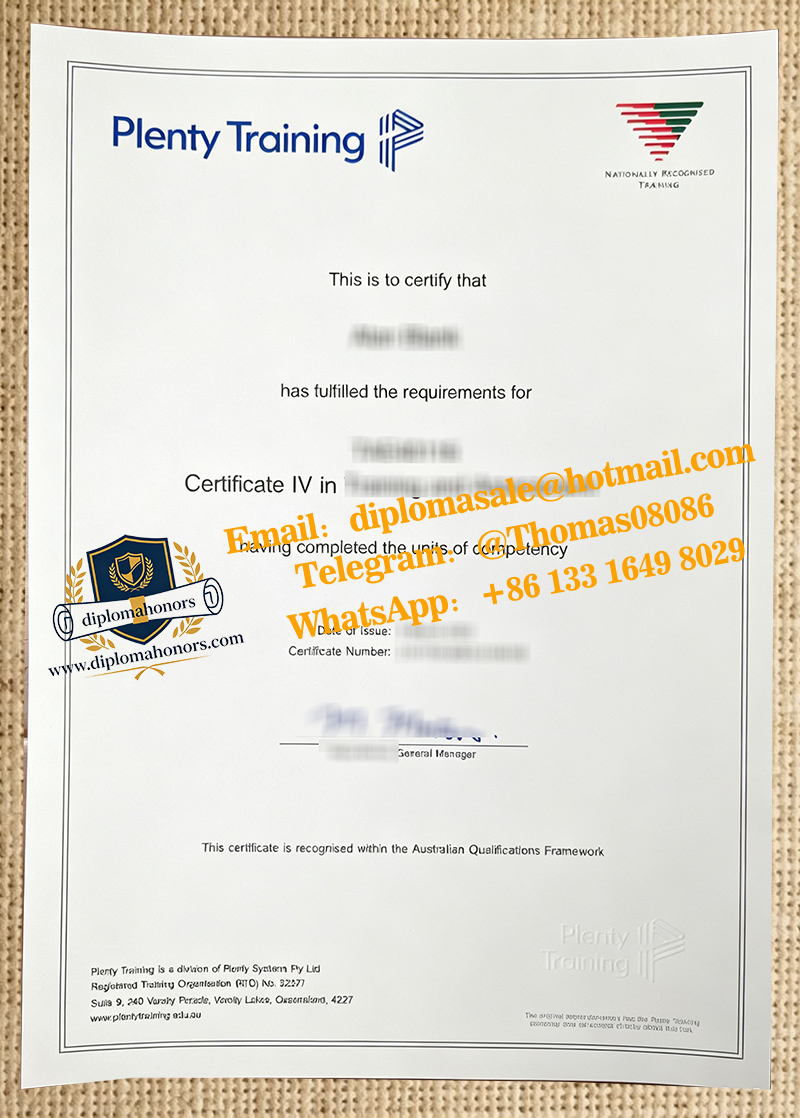 Plenty Training certificate IV in Training & Assessment