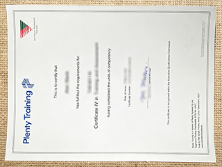 Plenty Training certificate