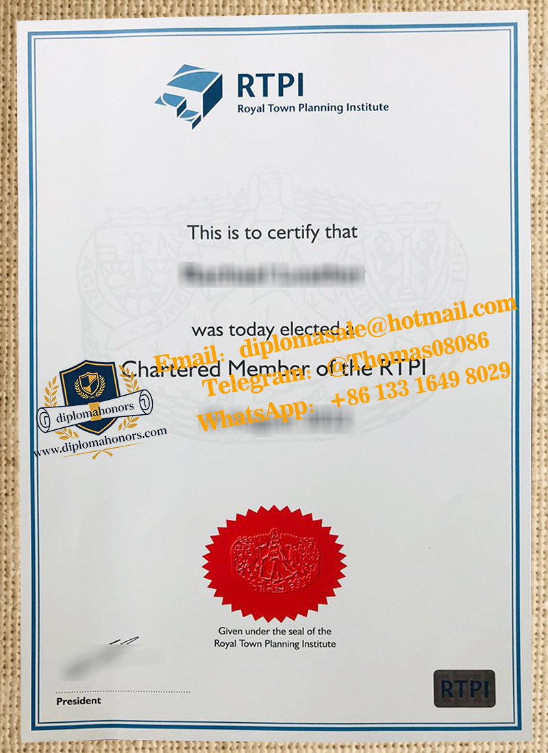 RTPI certificate