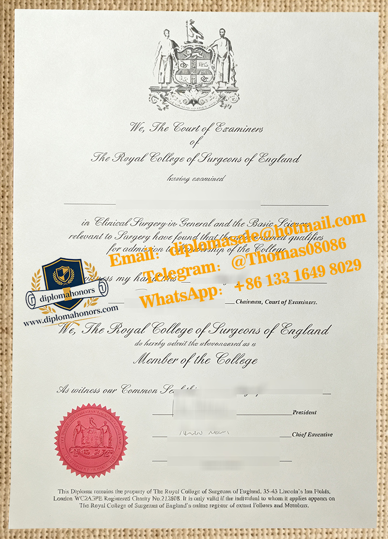 Royal College of Surgeons of England certificate