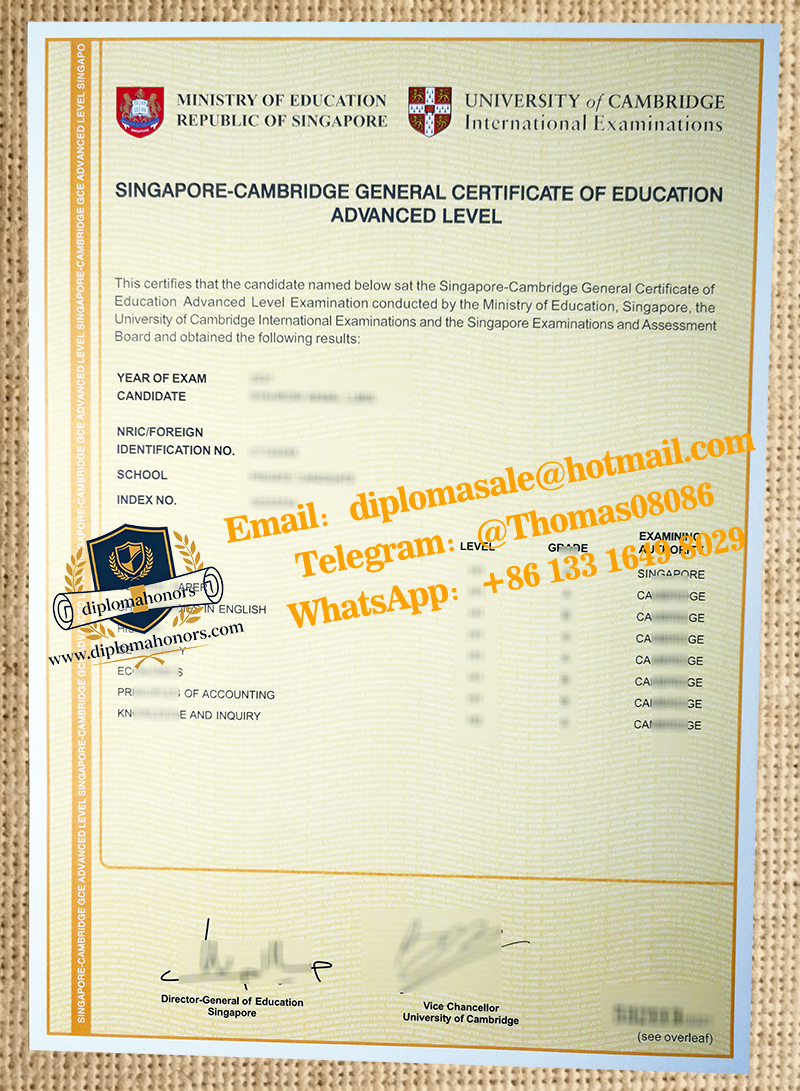 Singapore-Cambridge GCE certificate