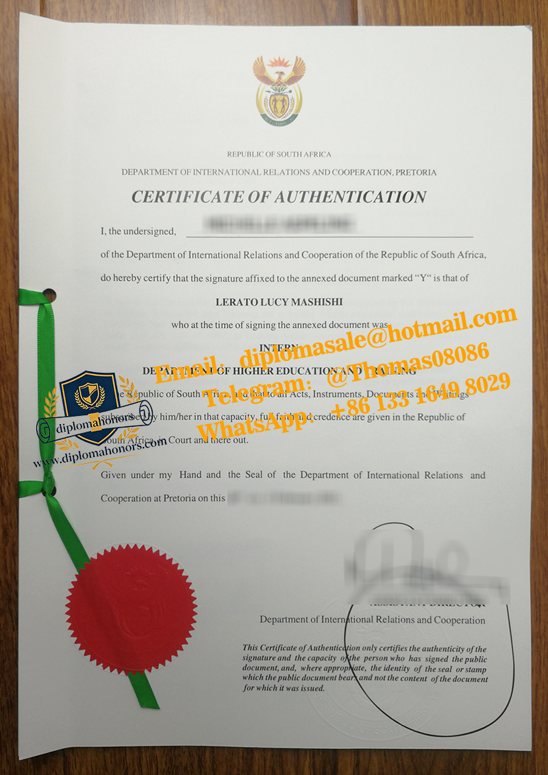 South Africa Dirco authentication