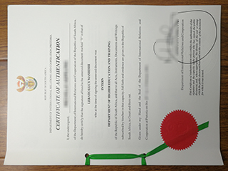 South Africa certificate pf authentication