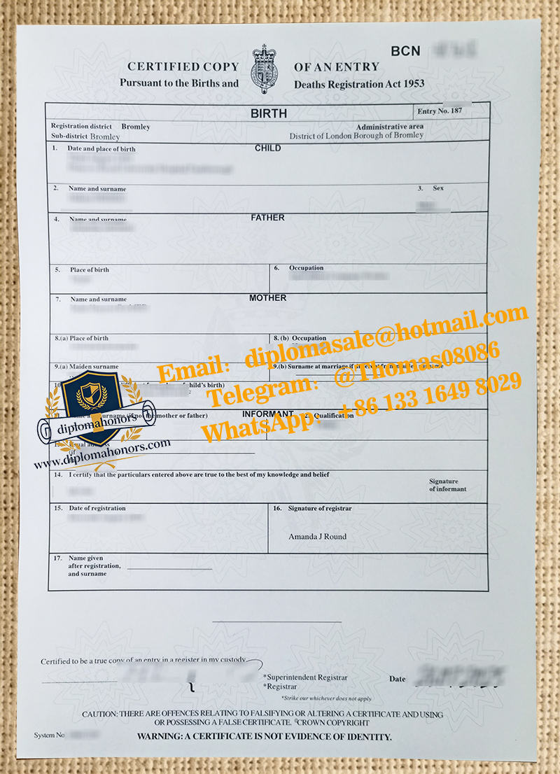 UK Birth certificate