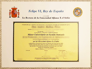 Universidad Alfonso X El Sabio diploma