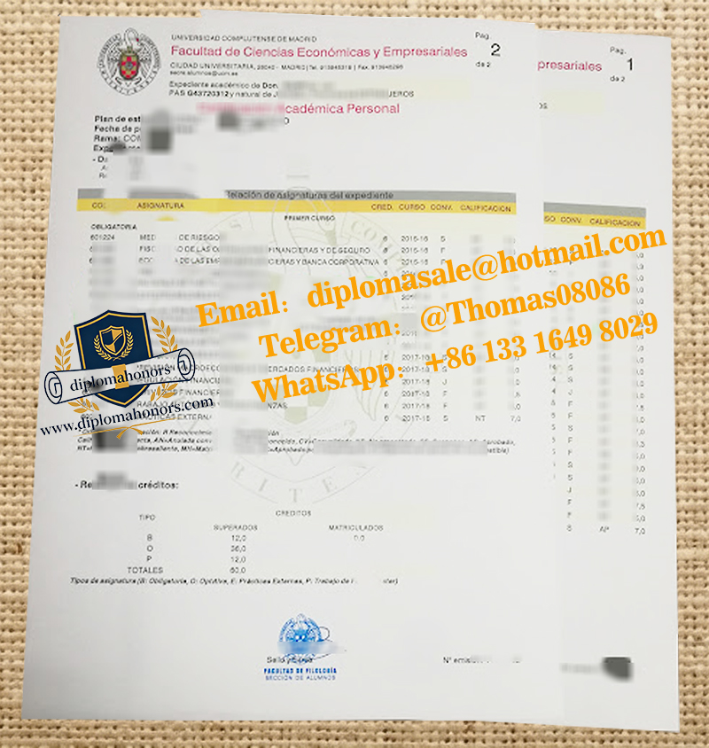 Universidad Complutense de Madrid transcript
