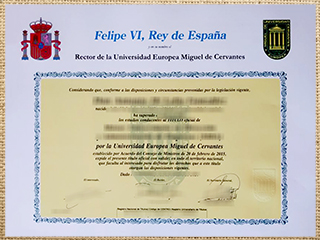 Universidad Europea Miguel de Cervantes diploma