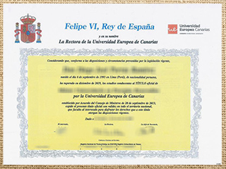 Universidad Europea de Canarias diploma