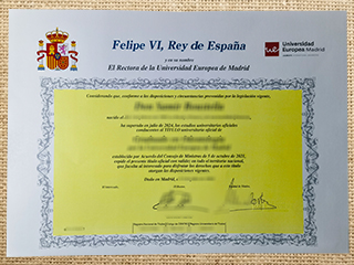 Universidad Europea de Madrid diploma
