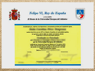 Universidad Europea del Atlántico diploma