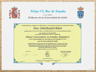 Universidad de Cádiz diploma