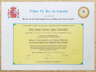 Universidad de Las Palmas de Gran Canaria diploma