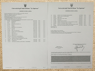 Sapienza Università di Roma transcript