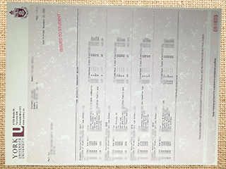 York University academic transcript