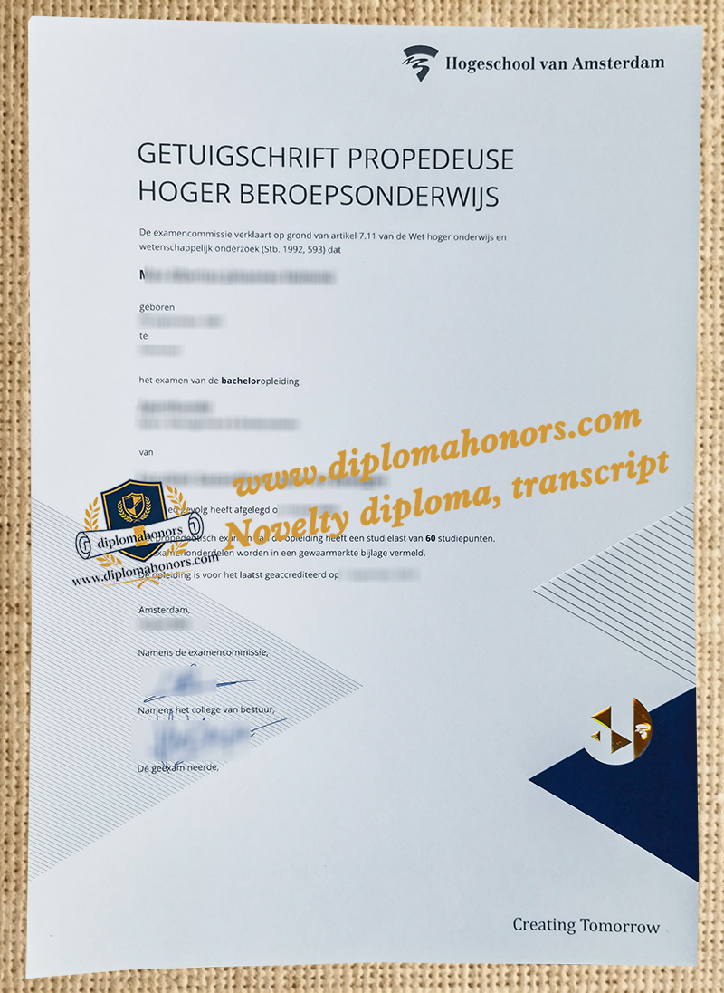 Hogeschool van Amsterdam diploma