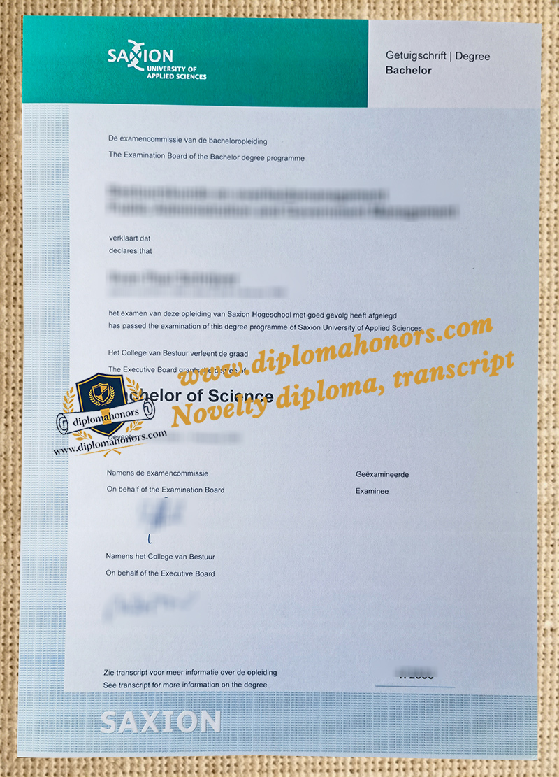 Saxion University of Applied Sciences diploma