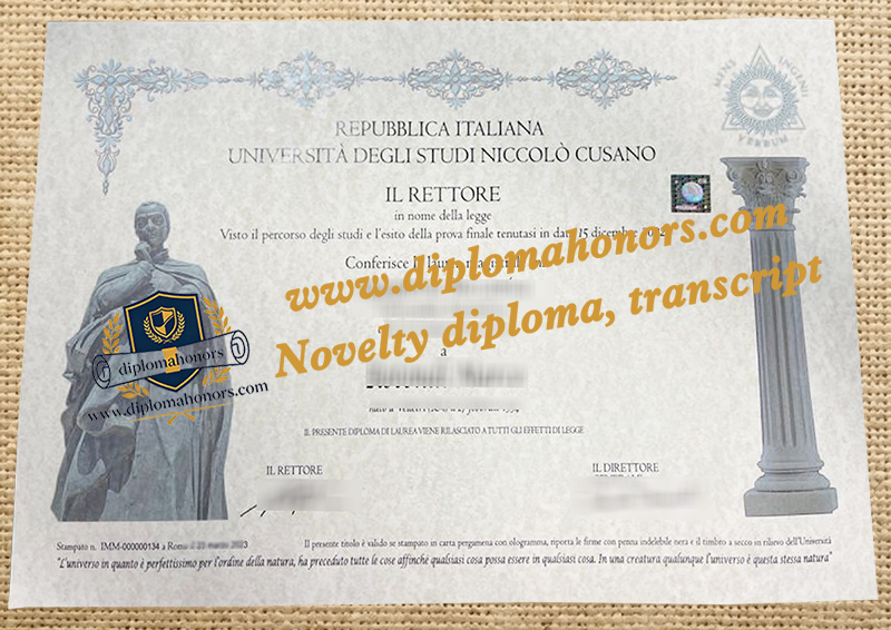 Università degli Studi Niccolò Cusano degree