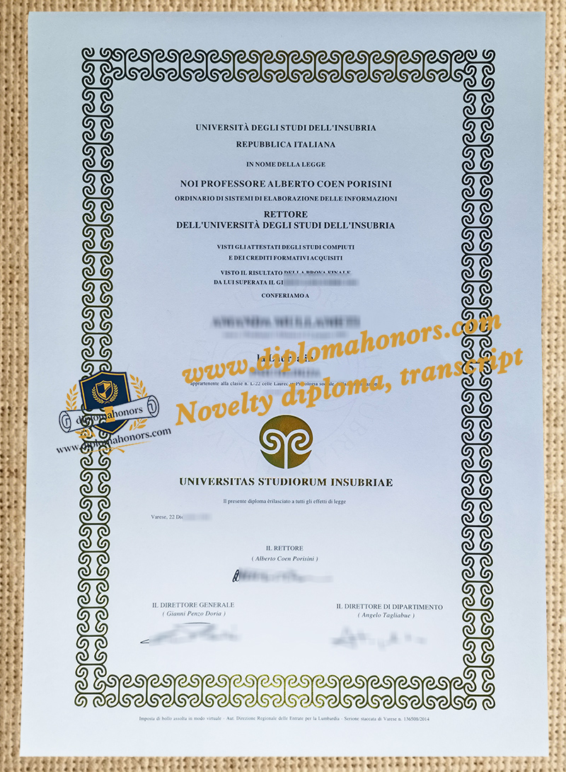 Università dell Insubria VARESE degree
