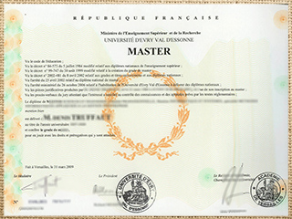 Université d'Evry-Val d'Essonne diploma