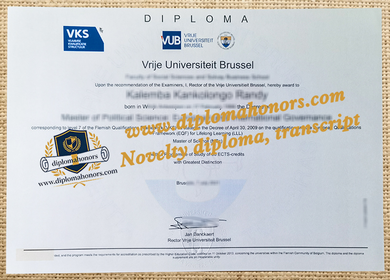 Vrije Universiteit Brussel diploma