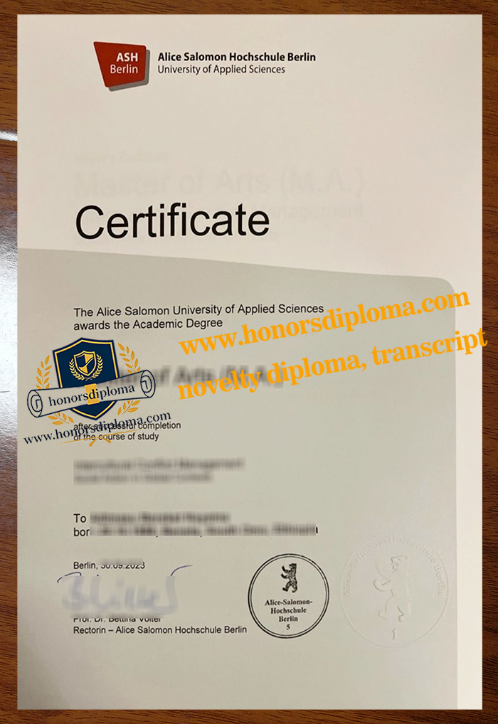 Alice Salomon Hochschule Berlin diploma
