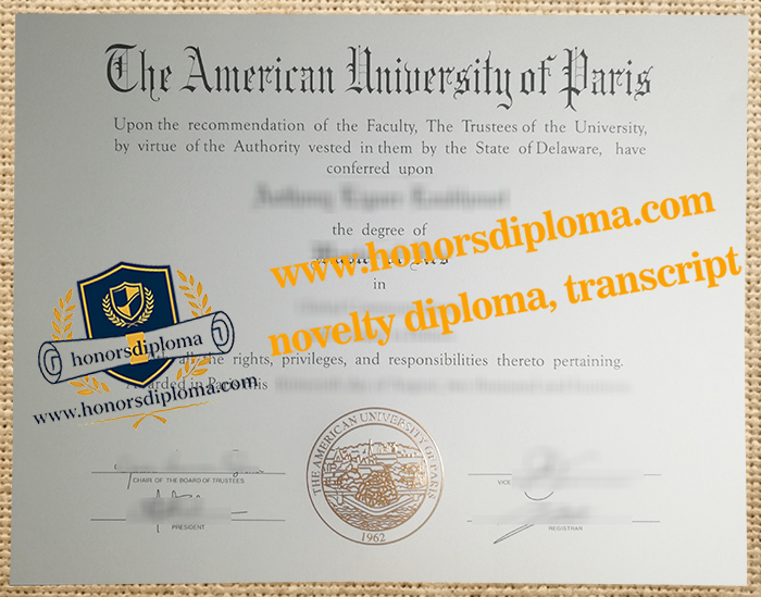 American University of Paris diploma