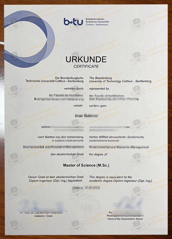 Brandenburgische Technische Universität Cottbus-Senftenberg diploma