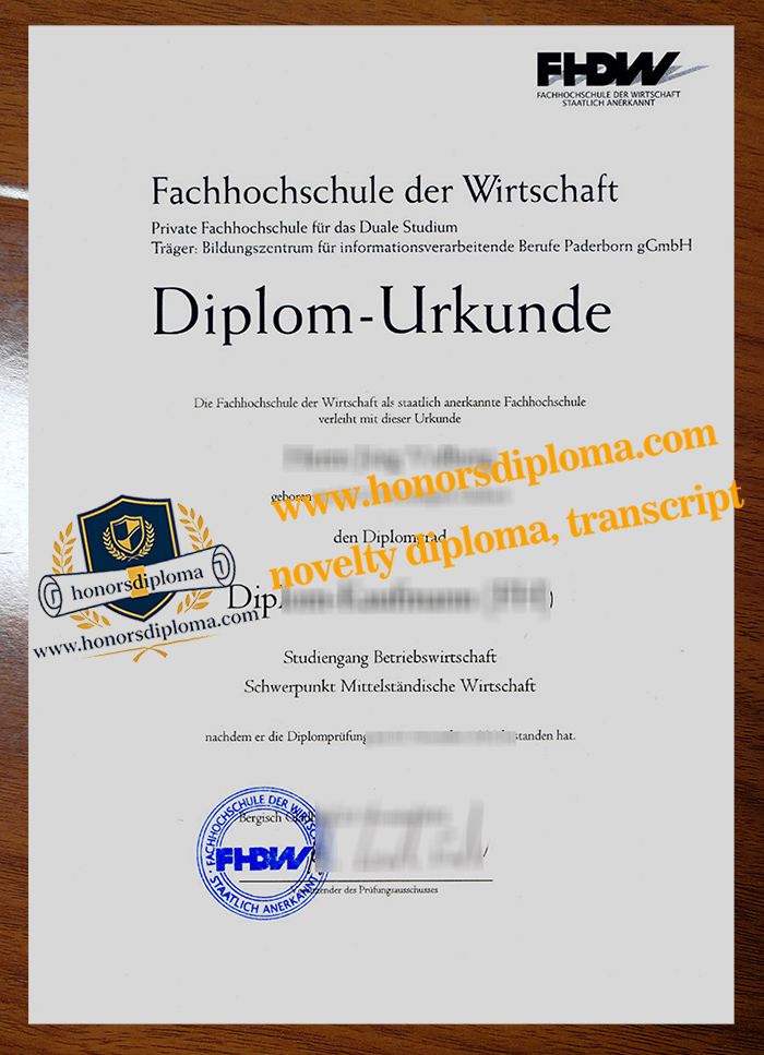 Fachhochschule der Wirtschaft diploma
