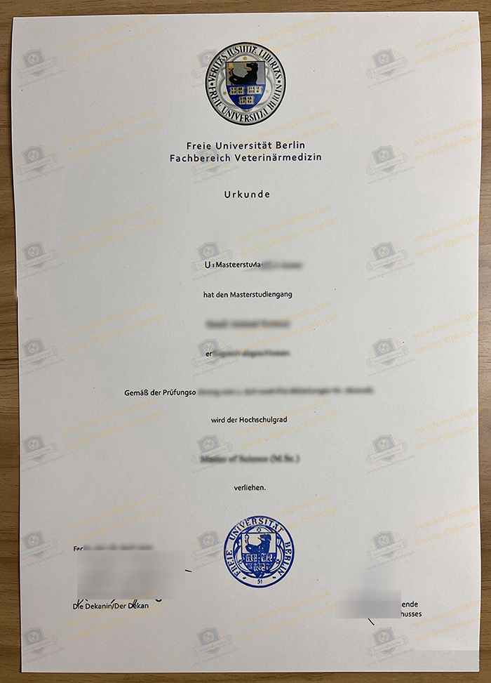Freie Universität Berlin diploma