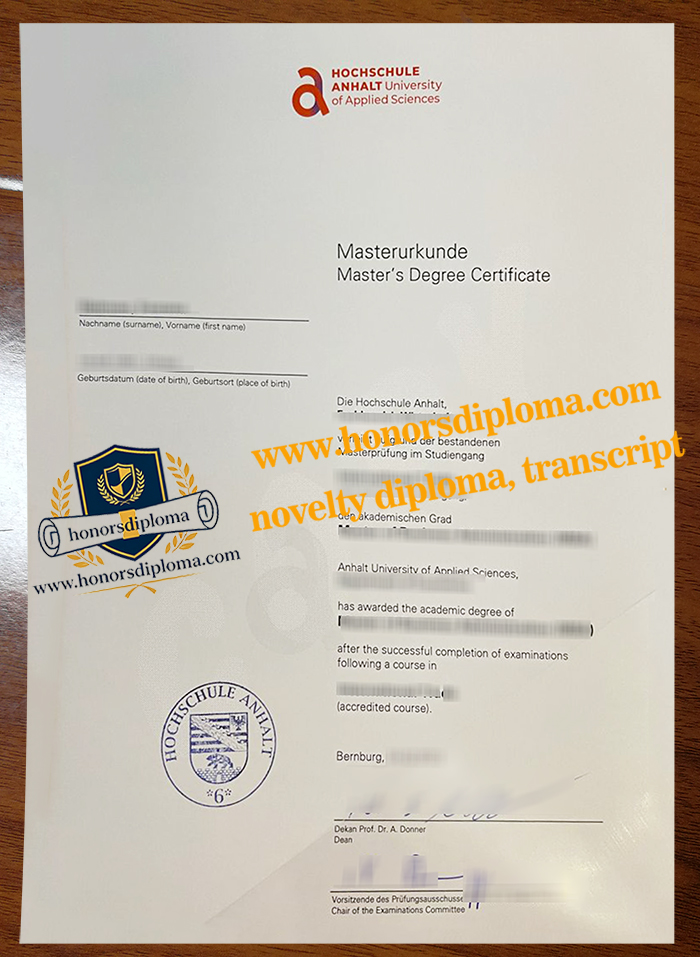 Hochschule Anhalt diploma