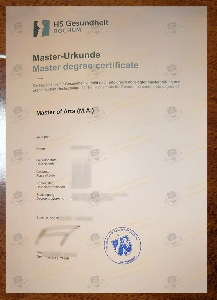 Hochschule für Gesundheit diploma