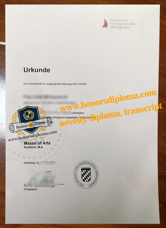 Hochschule für angewandtes Management diploma
