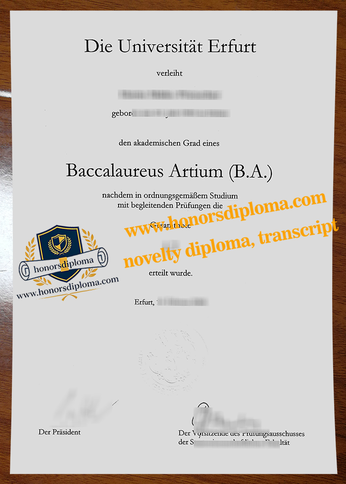 Universität Erfurt diploma