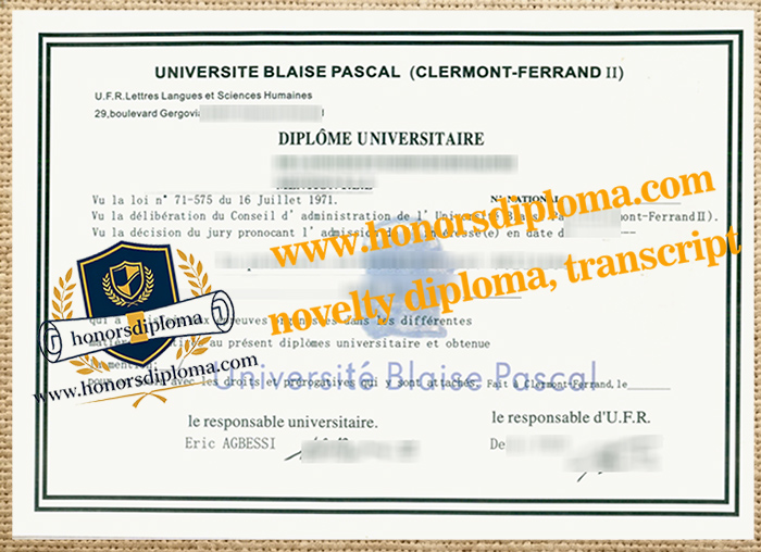Université Blaise-Pascal diploma