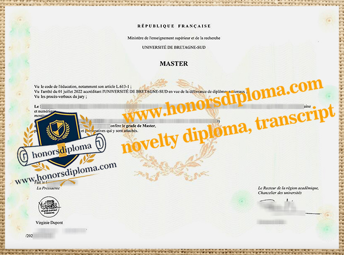 Université Bretagne Sud diploma