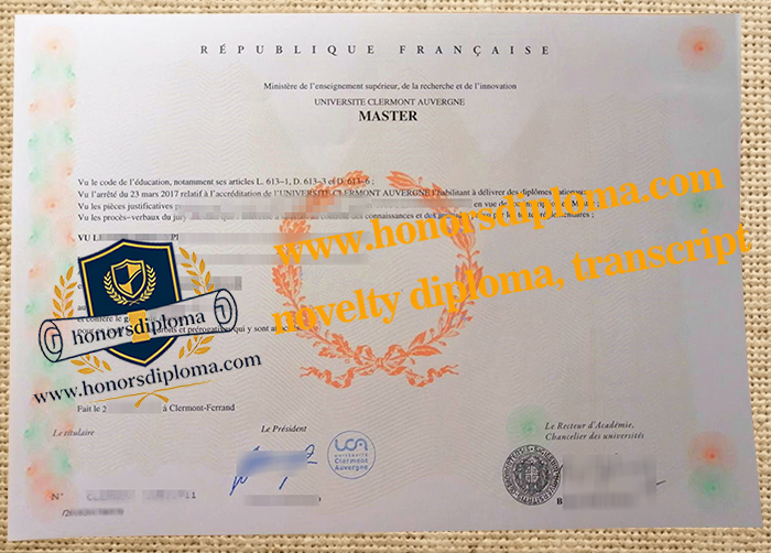 Université Clermont-Auvergne diploma