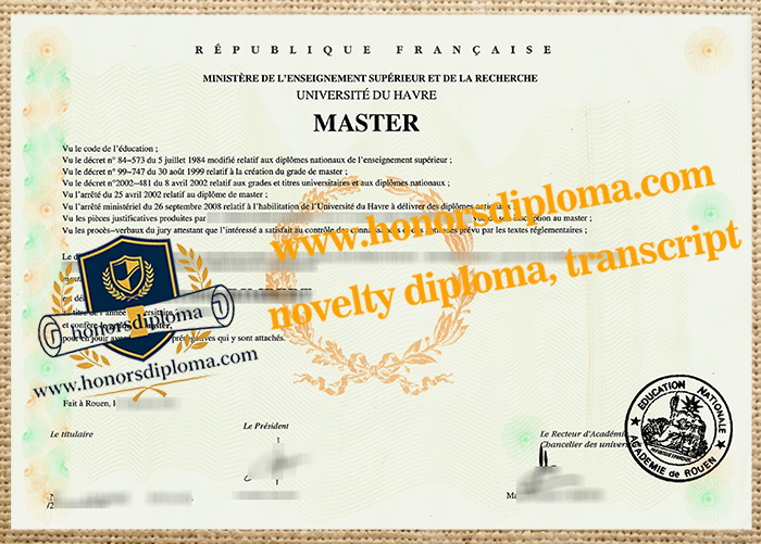 Université Le Havre Normandie diploma