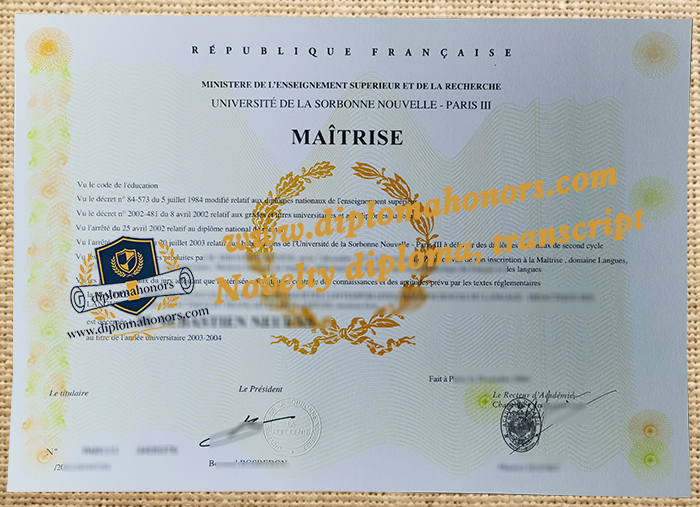 Université Sorbonne Nouvelle diploma