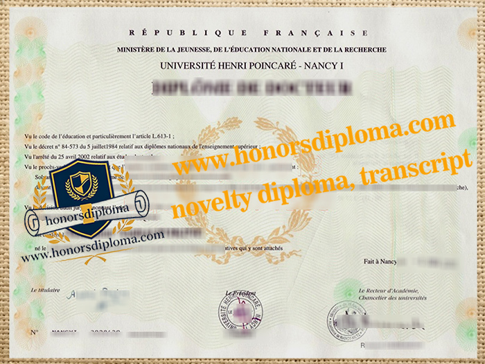 Université de Henri Poincaré-Nancy 1 diploma